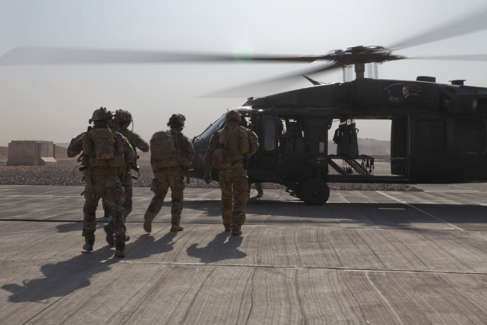Australian special operations forces soldiers board a U.S. Army UH-60 Black Hawk helicopter, Afghanistan
