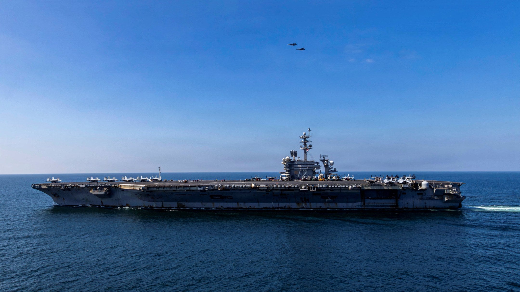 The U.S. Navy Nimitz-class aircraft carrier USS Abraham Lincoln sails in support of the Operation Epic Fury attack on Iran from an undisclosed location March 3, 2026. U.S. Navy/Handout via REUTERS