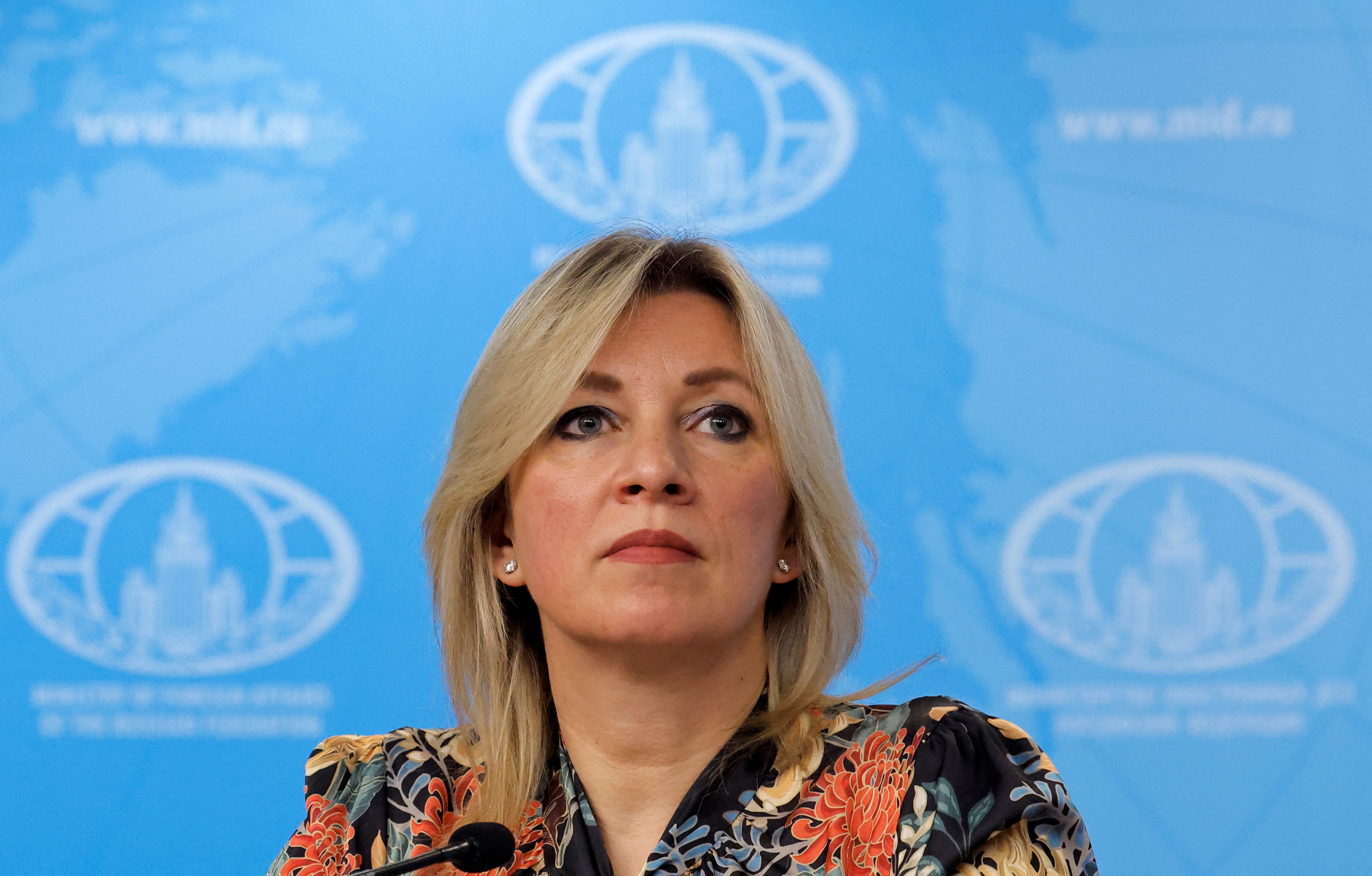 Russian Foreign Ministry spokeswoman Maria Zakharova attends a news conference in Moscow, Russia