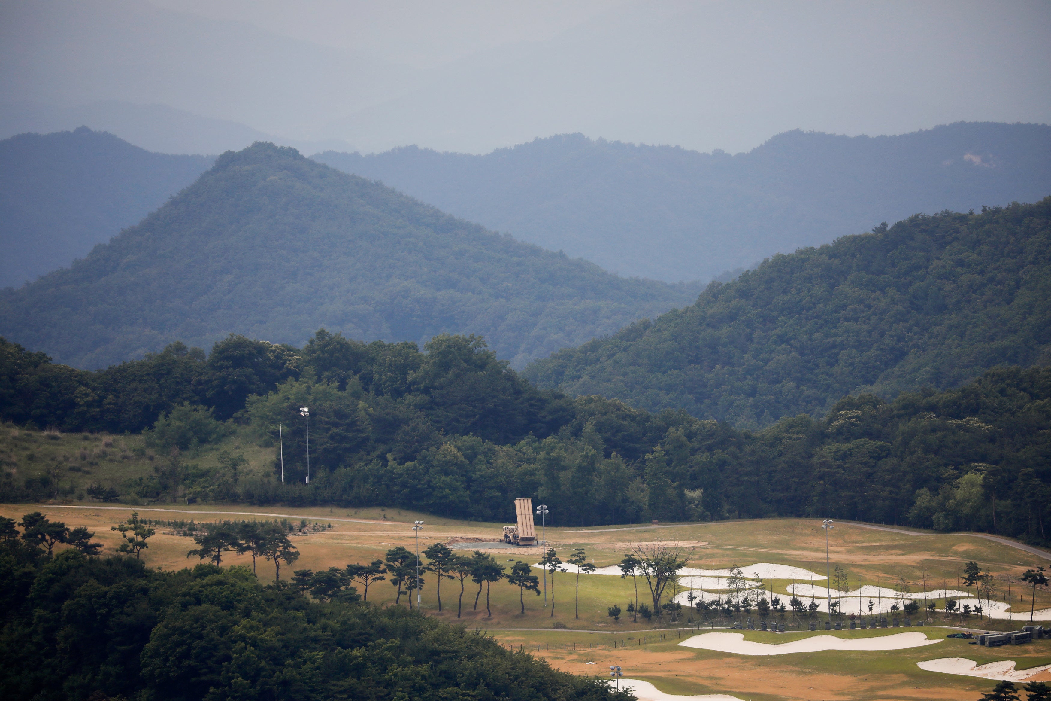 A Terminal High Altitude Area Defense (THAAD) interceptor is seen in Seongju, South Korea, June 13, 2017.