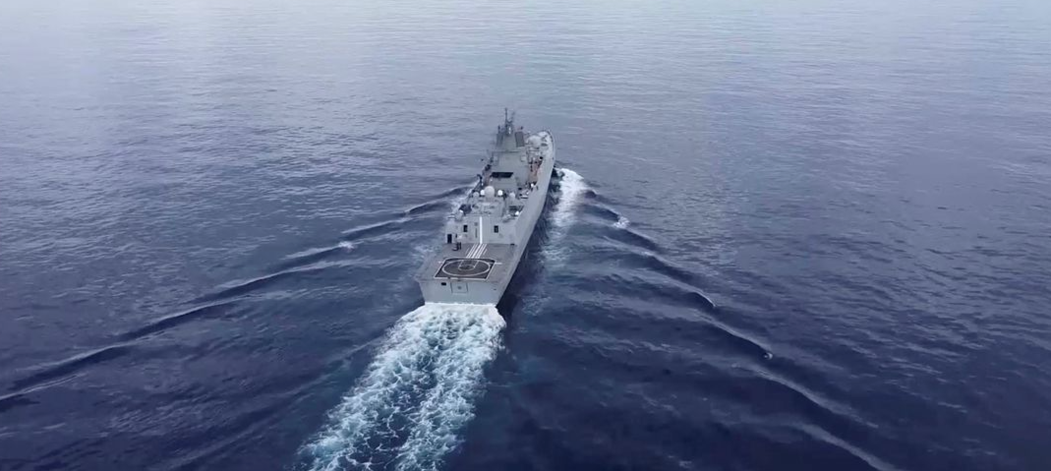 A still image from video released by the Russian Defence Ministry shows what it said to be frigate 'Admiral of the Fleet of the Soviet Union Gorshkov'