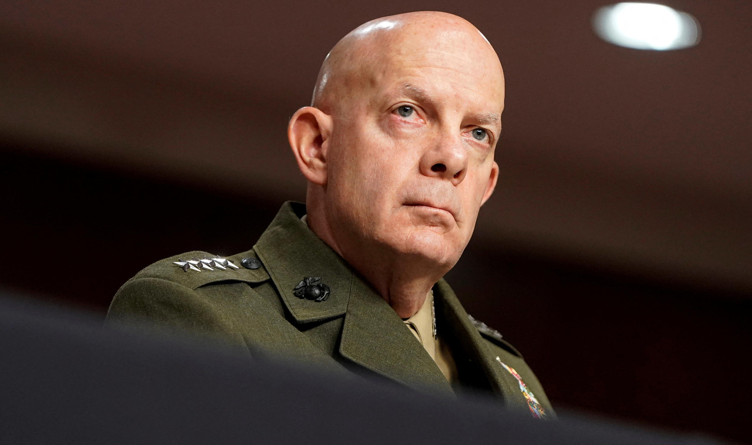 Commandant of the Marine Corps Gen. David H. Berger testifies to the Senate Armed Services Committee about the Department of the Navy