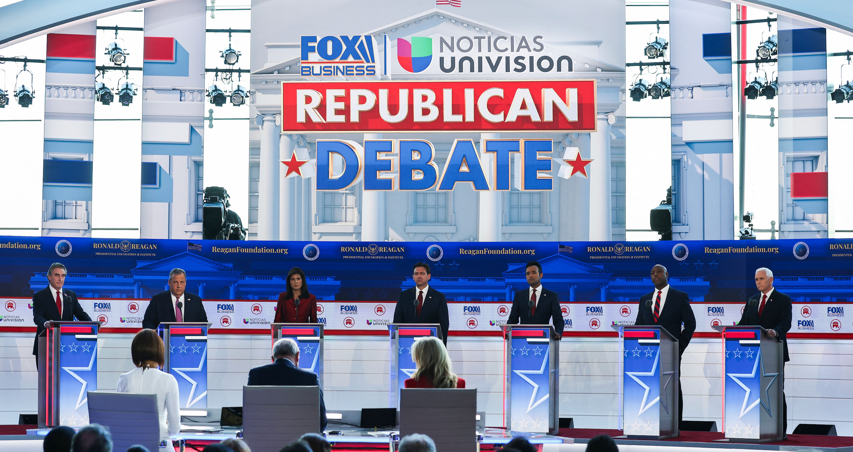 With Trump again absent, Republicans trade barbs at debate