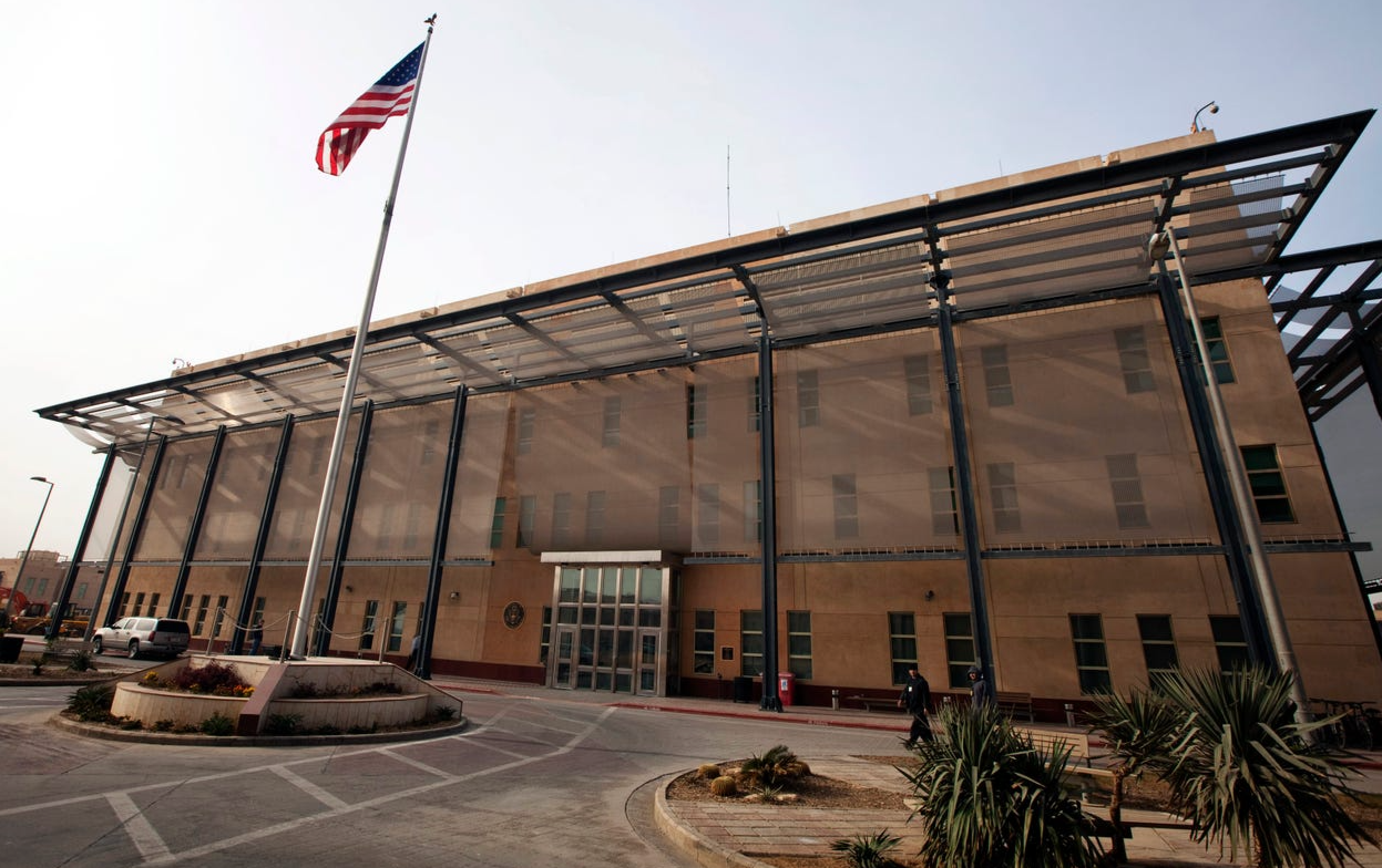 About seven mortar rounds landed in US embassy compound in Baghdad, official says