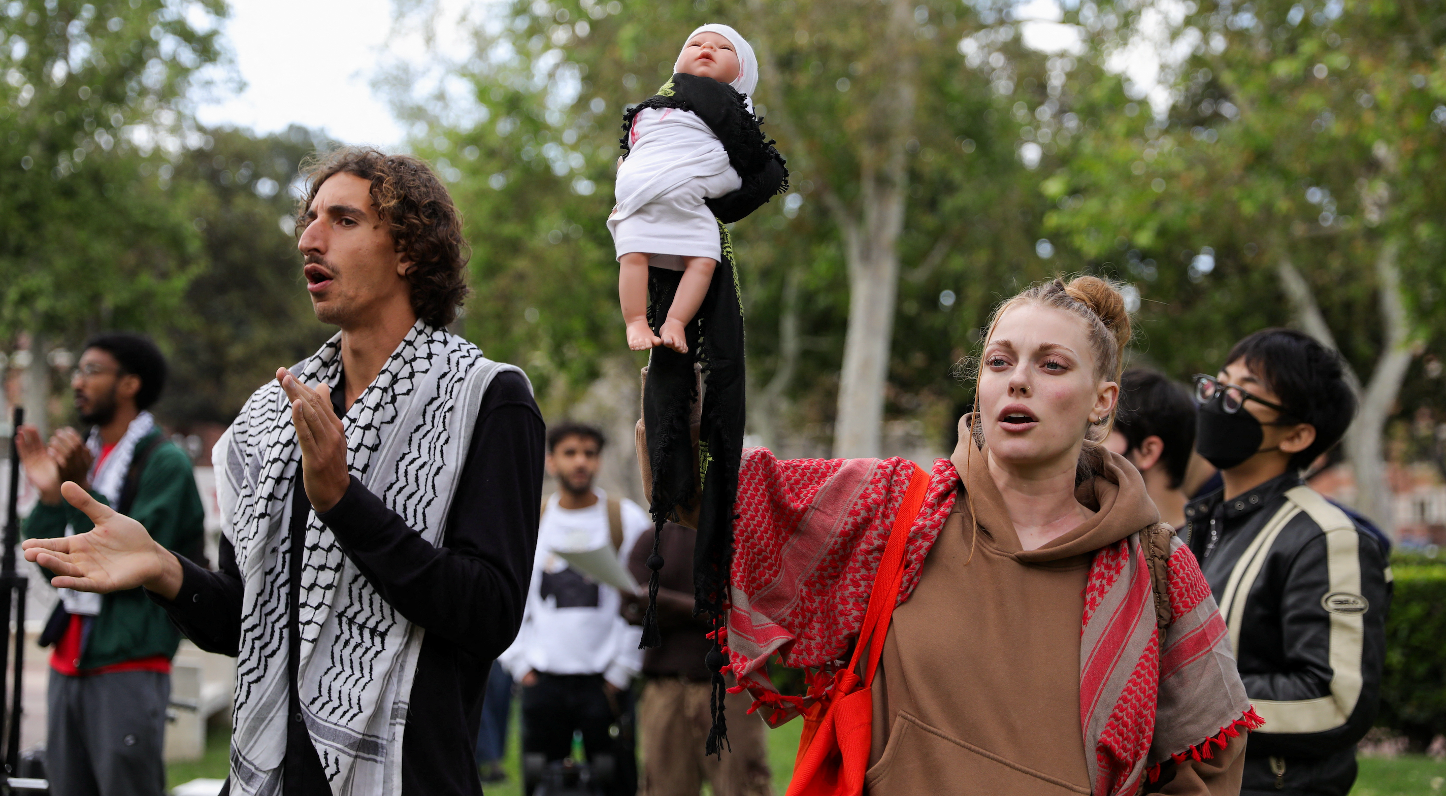 Gaza protests grow at US colleges, thousands demonstrate in Brooklyn