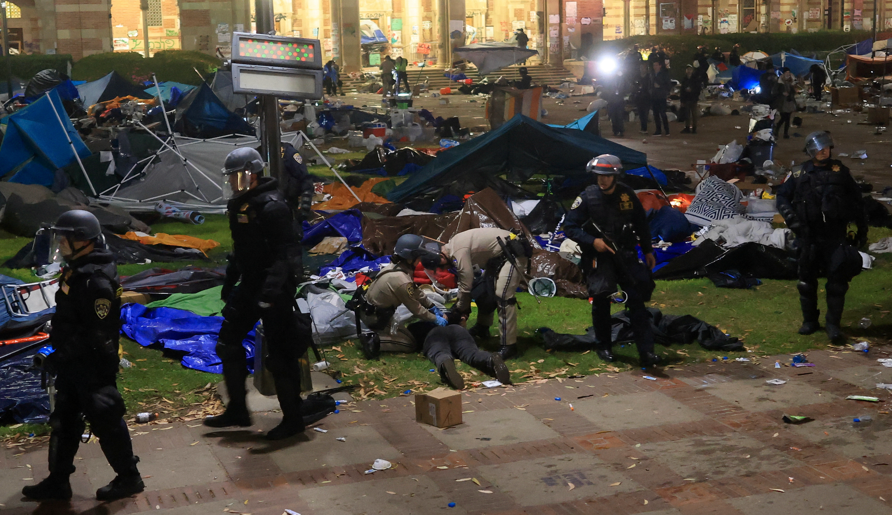 California police flatten pro-Palestinian camp at UCLA, arrest protesters