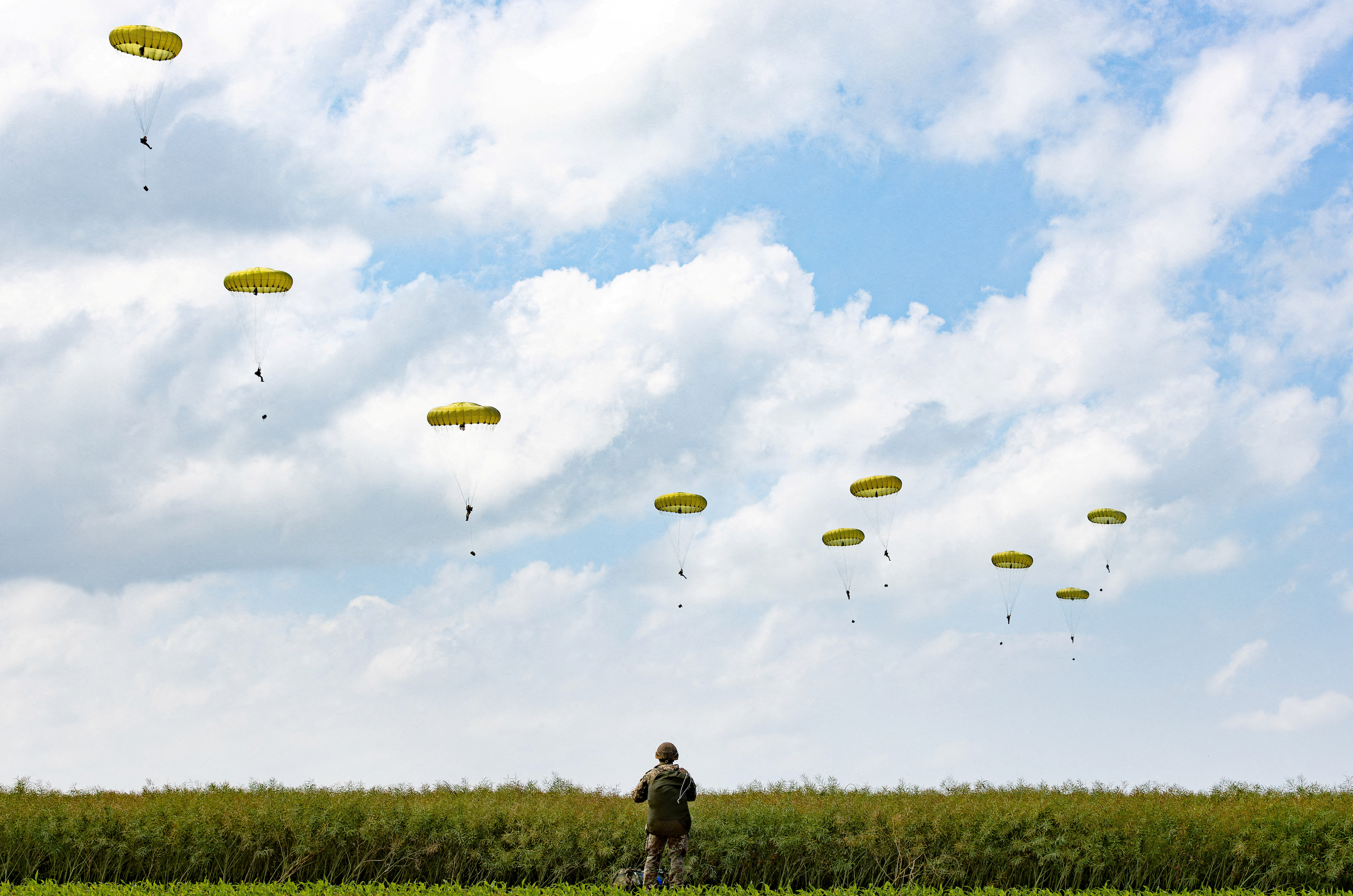Passports please! British paratroopers met by French customs after D-Day airdrop