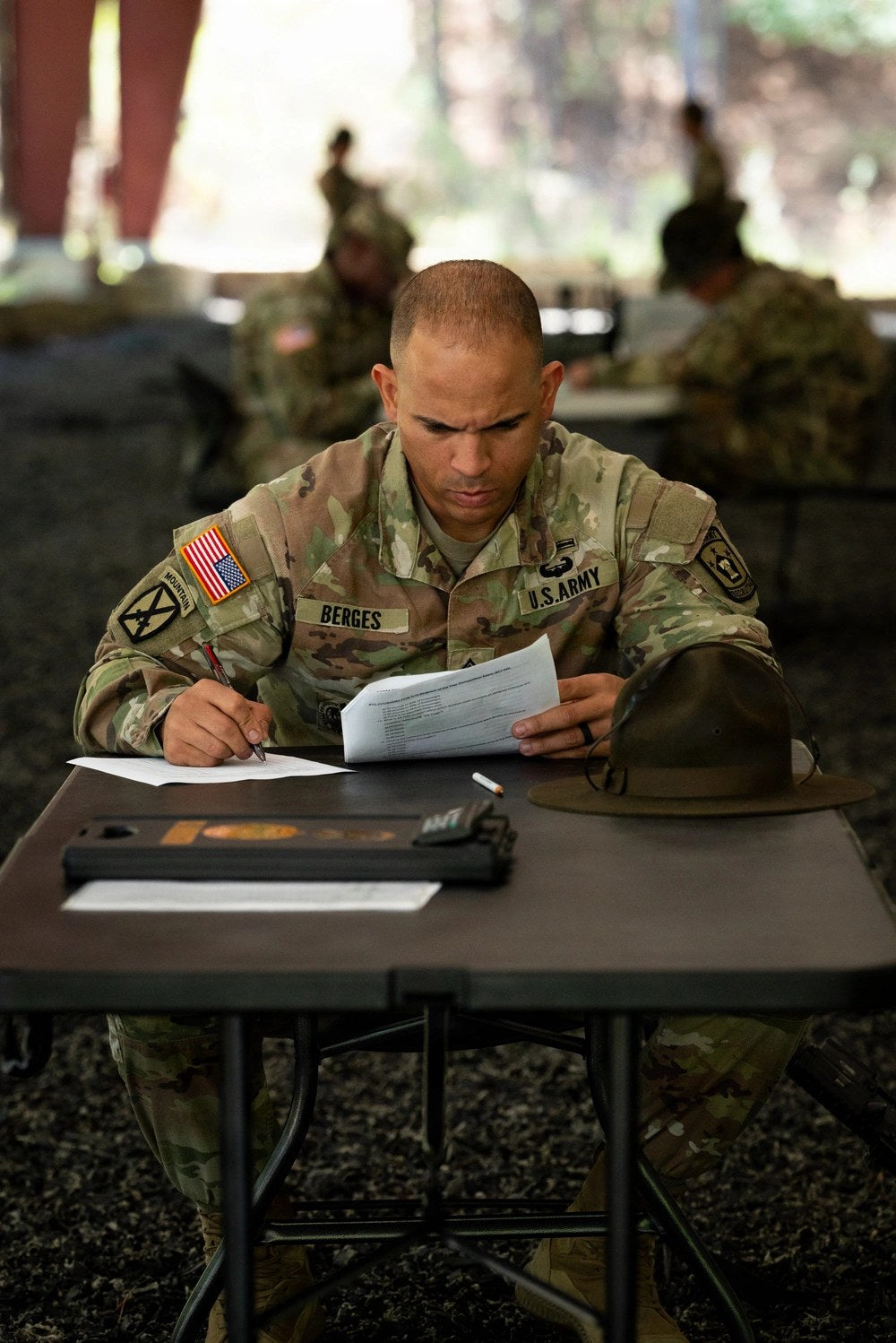 Illustrative file photo. An Army drill sergeant competes during the 2026 Drill Sergeant of the Year competition at Fort Jackson, South Carolina. Under a new Army policy, qualified Sergeants who complete the Drill Sergeant Course will be promoted from E5