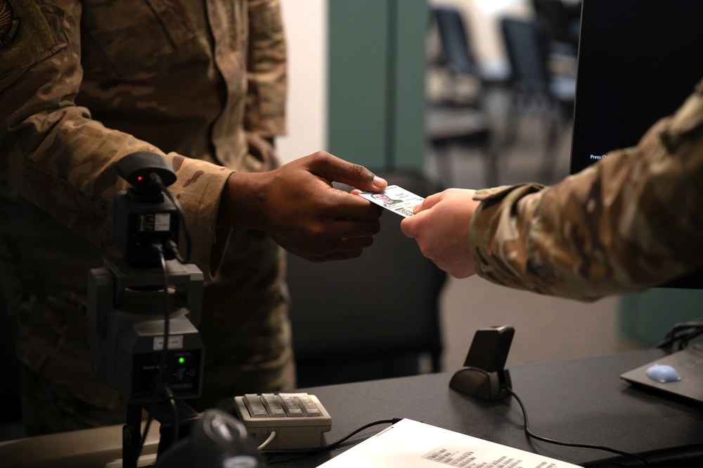Illustrative photo: An Airman receives a new Common Access Card at Hanscom Air Force Base, Massachusetts, on March 1, 2024. A Defense Manpower Data Center breach exposed unencrypted personal information belonging to Defense Department personnel. U.S. Air