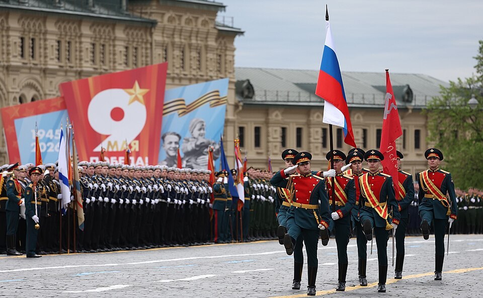 Russian servicemembers take part in the Victory Day military parade in Moscow on May 9, 2026. (Kremlin.ru/CC BY 4.0)