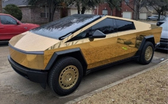 A gold plated Tesla Cybertruck that federal prosecutors say Kevin Curry purchased with proceeds from his TRICARE fraud scheme. Curry was convicted Sept. 24 in a case involving more than $26 million in fraudulent claims to the military health program.