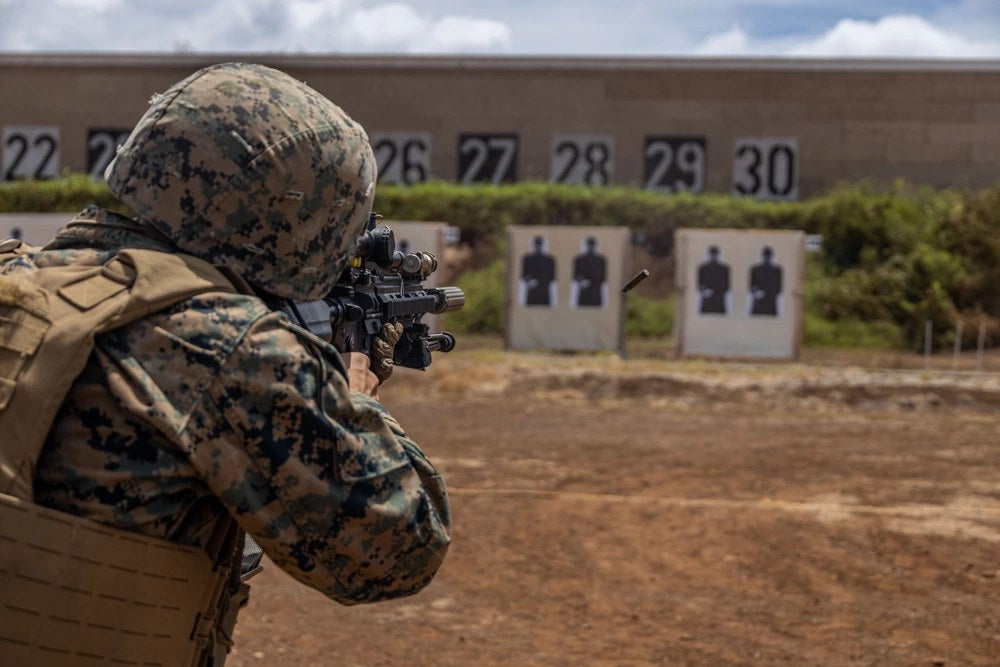 Illustrative photo: A U.S. Marine fires a suppressed M27 Infantry Automatic Rifle during an acoustic test at Marine Corps Base Hawaii on Sept. 19, 2023. U.S. Marine Corps photo by Lance Cpl. Hunter J. Jones.