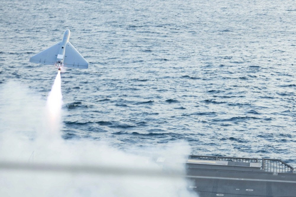 Illustrative file photo. A U.S. military LUCAS one way attack drone launches from USS Santa Barbara in the Arabian Gulf in December 2025. Eglin Air Force Base confirmed that a LUCAS aircraft went into the Gulf of Mexico during routine testing on Sept.