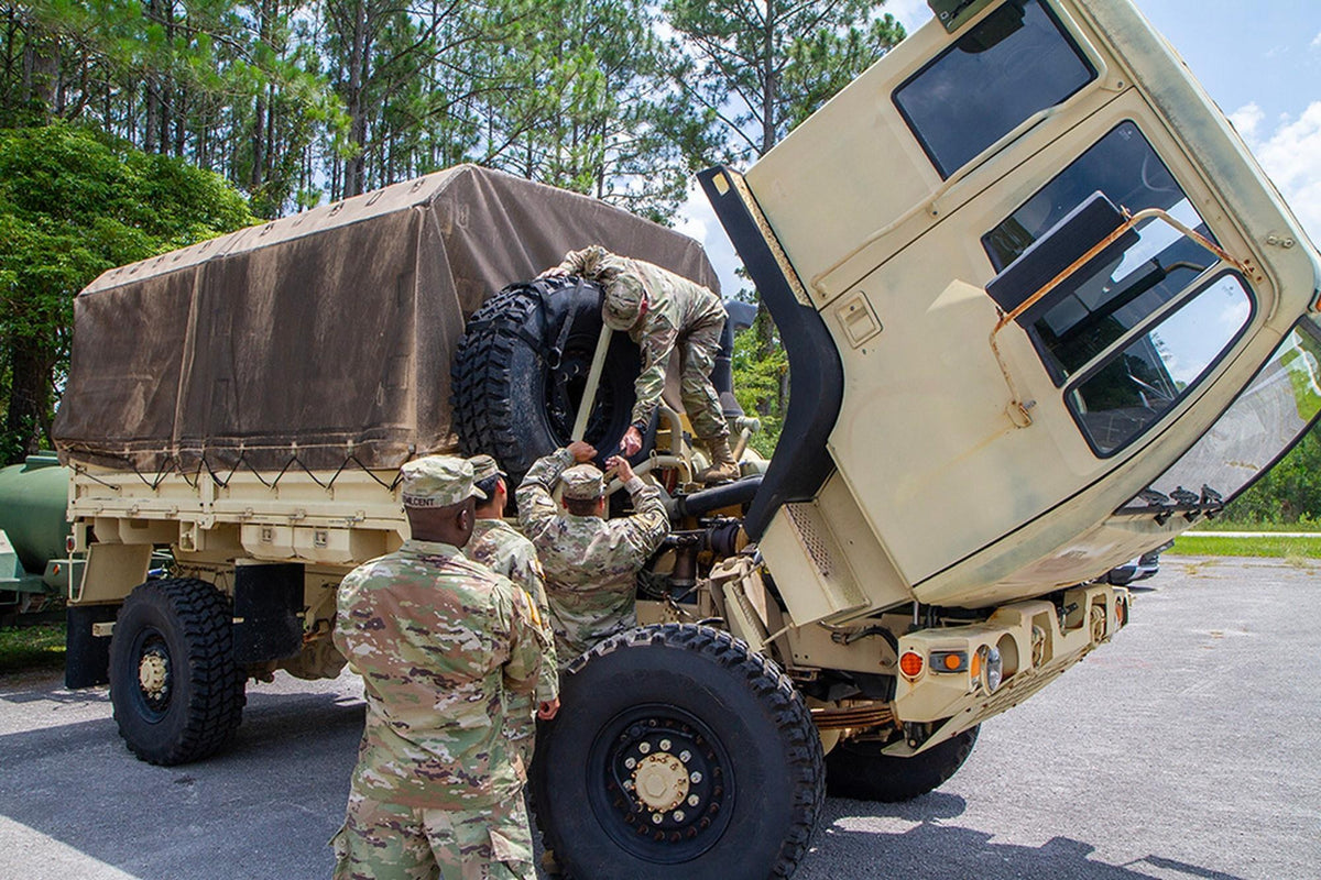 Florida Army National Guard soldiers conduct maintenance training on a Medium Tactical Vehicle at Camp Blanding, Florida, June 11, 2023. Army National Guard photo by Sgt. 1st Class Shane Klestinski.