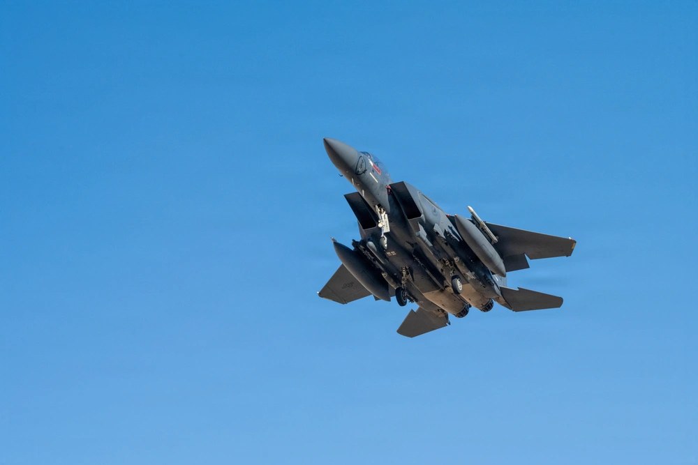 A U.S. Air Force F-15E Strike Eagle takes off for a mission during Operation Epic Fury in the Middle East, March 9, 2026. A revised Congressional Research Service report now lists 81 U.S. fixed-wing aircraft, helicopters and drones as reportedly lost or