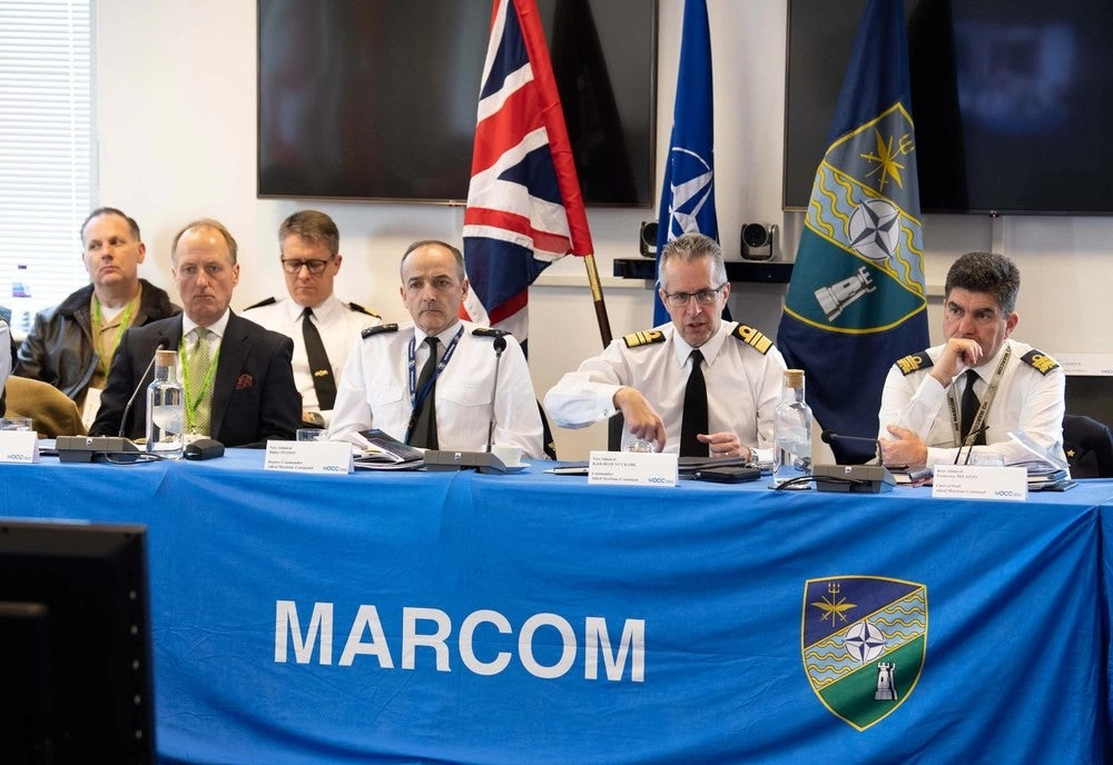 Senior NATO commanders attend a maritime conference at Allied Maritime Command in Northwood, United Kingdom, in March 2022. The Spanish naval officer involved in the recently revealed security incident is not identified or pictured. (NATO photo by