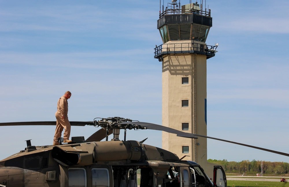 Illustrative photo: Chief Warrant Officer 4 Donald Seelye, an Army Reserve test pilot who also works as a Department of the Army civilian employee, prepares a helicopter for testing at Fort Knox, Kentucky, on April 22, 2025. Seelye is not a plaintiff in