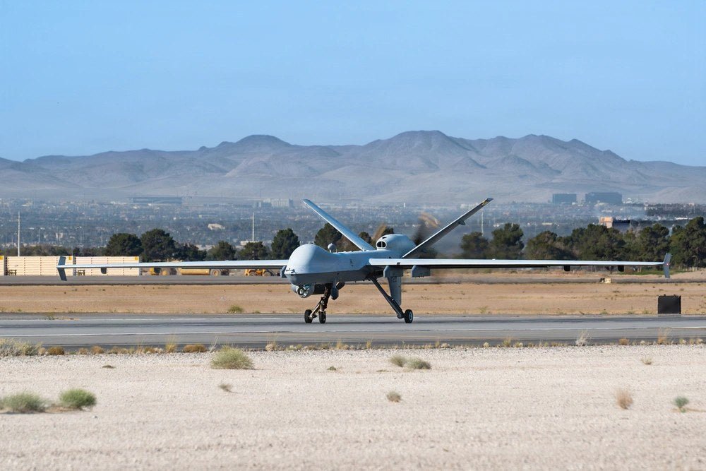 Illustrative file photo. A U.S. Air Force MQ 9 Reaper taxis before takeoff from Nellis Air Force Base, Nevada, June 18, 2026. The U.S. military is preparing to shift Reaper drones from Africa Command to Southern Command ahead of anticipated counter