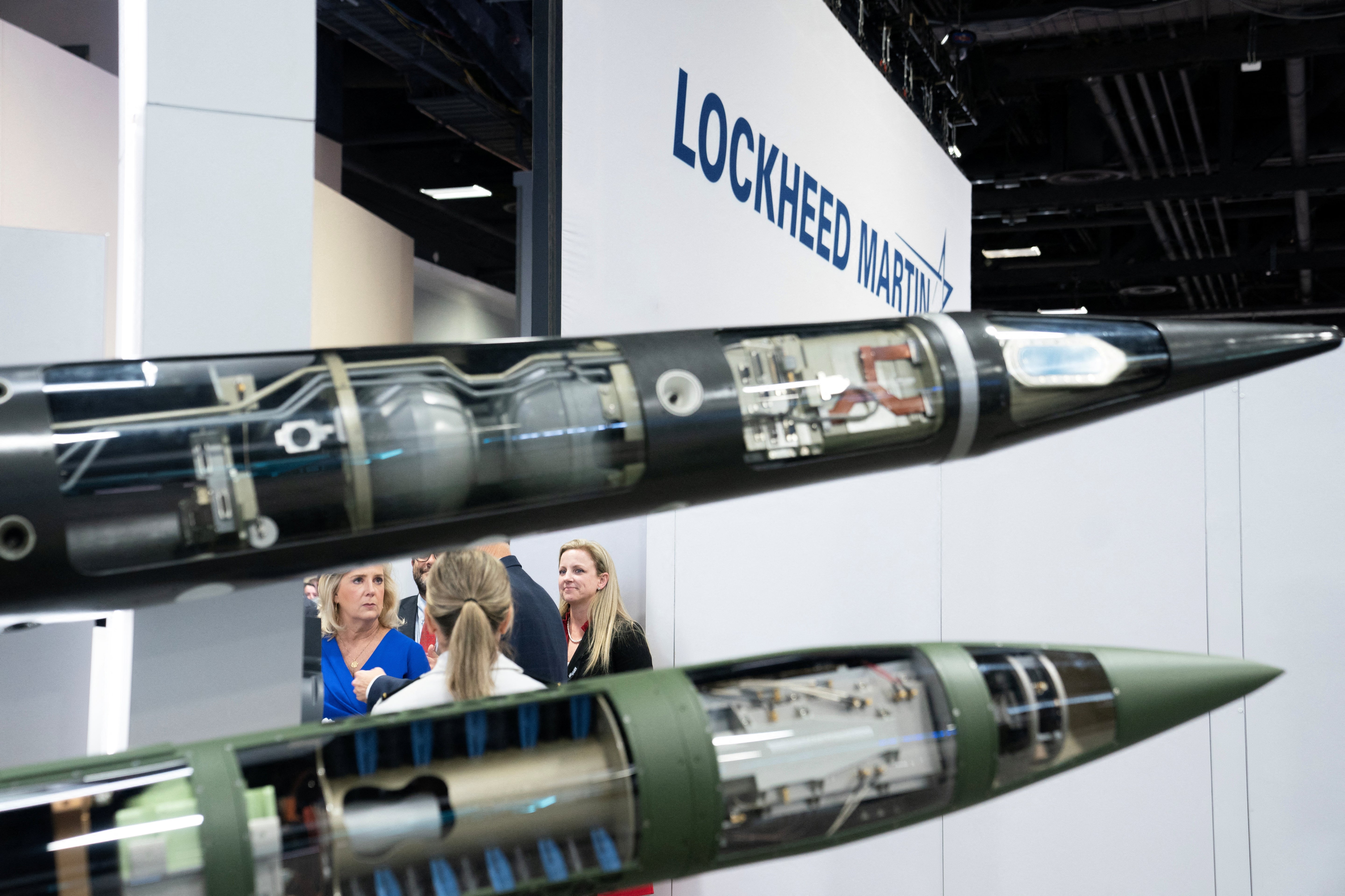 FILE PHOTO: U.S. Secretary of the Army Christine Wormuth speaks near a Terminal High Altitude Area Defense (THAAD) missile and the Pac-3 Missile Segment Enhancement during the Association of the United States Army annual meeting and exposition at the