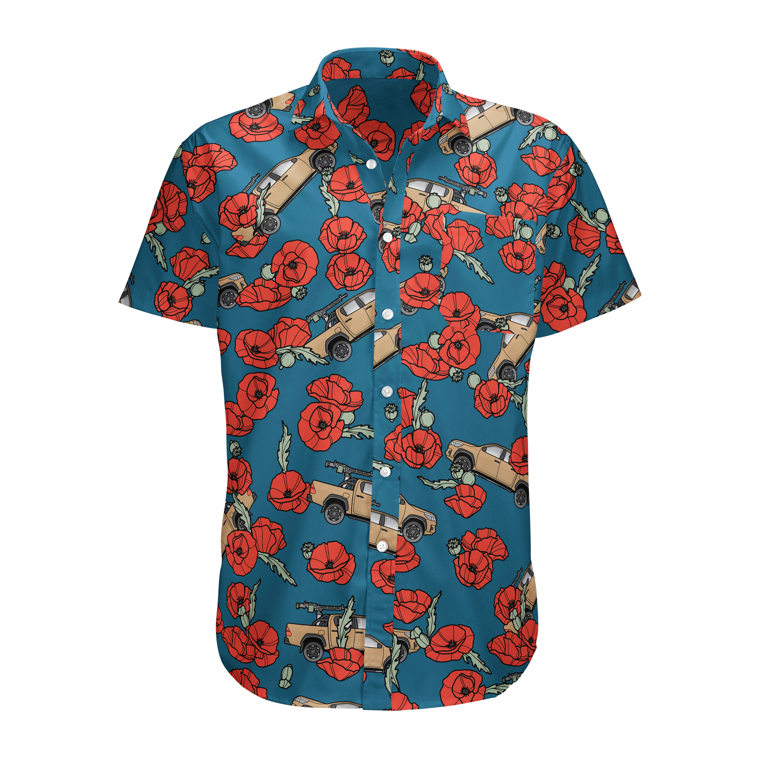 Aloha Poppies and Yotas button up OAF Nation 