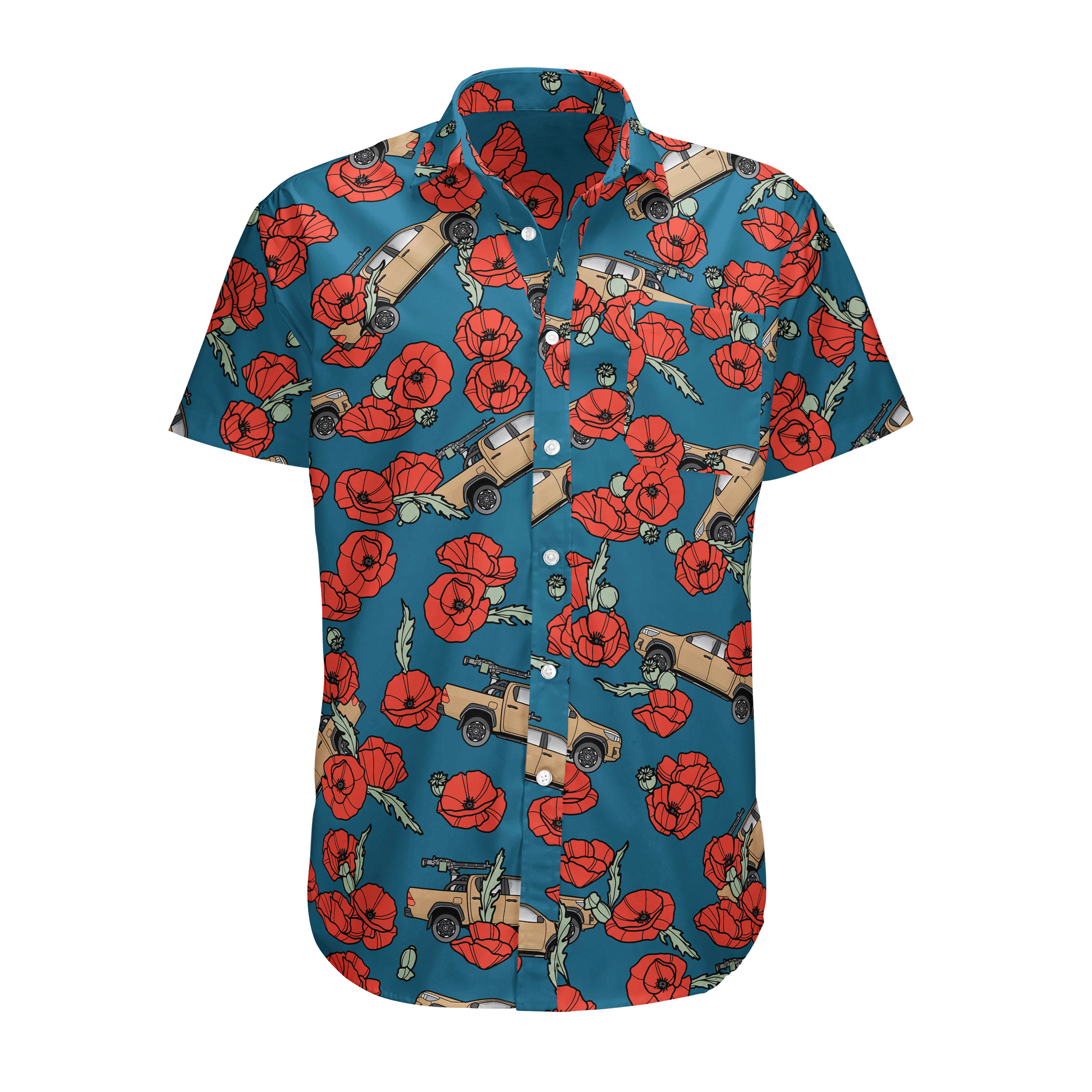 Aloha Poppies and Yotas button up OAF Nation