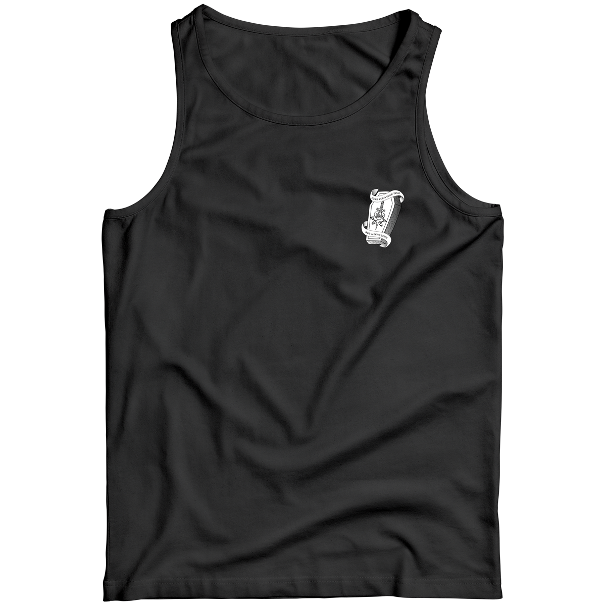 HERE FOR A GOOD TIME TANK BLACK FRONT