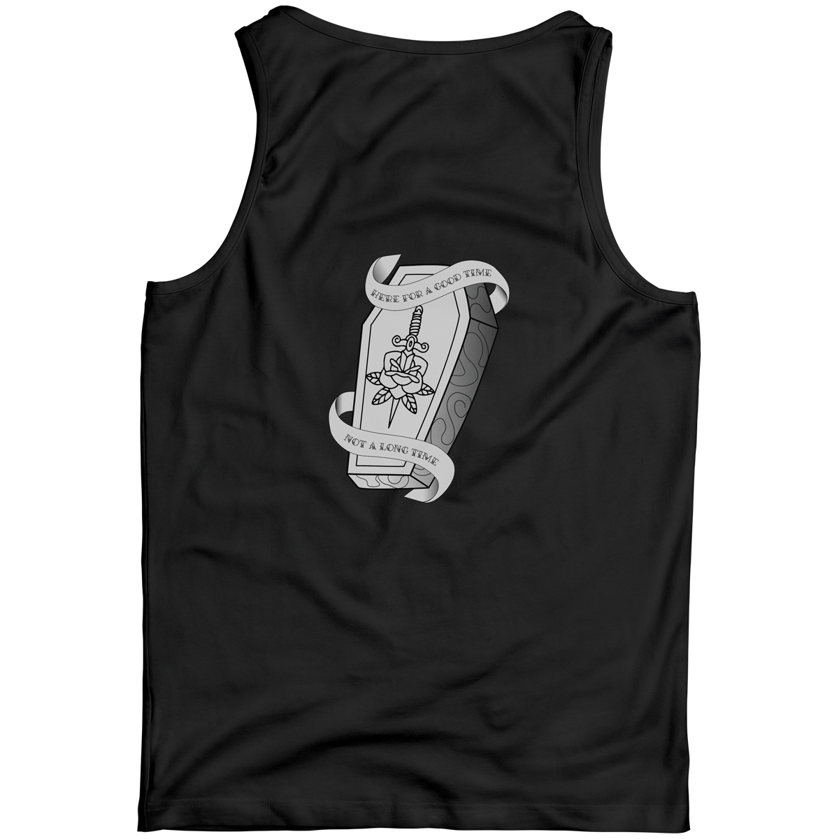 HERE FOR A GOOD TIME TANK BLACK BACK
