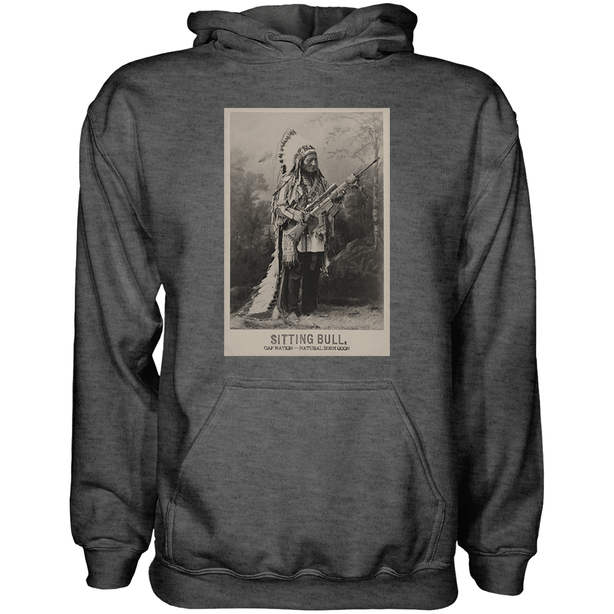 Natural Born Shooters: Sitting Bull Hoodie Heather Charcoal