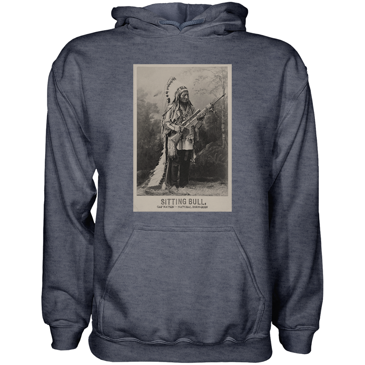 Natural Born Shooters: Sitting Bull Hoodie Heather Navy