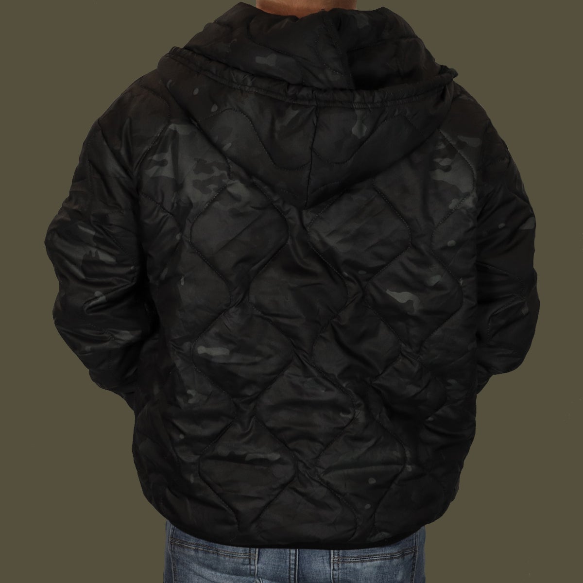 MC Black Camo Quilted Hoodie