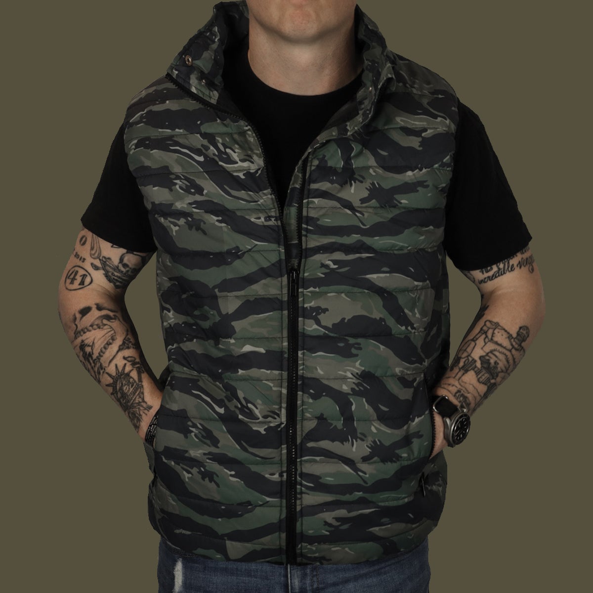 Camo vest hotsell with hood