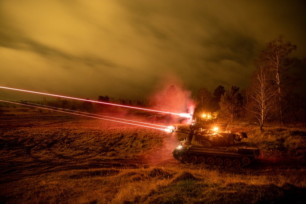 Romanian Land Forces "Iron Cheetahs" fire their anti-aircraft "Gepards" during a live fire at Bemowo Piskie Training Area