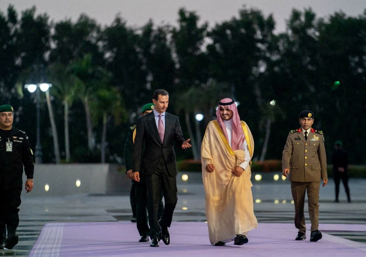 Syria's President Bashar al-Assad arrives in Jeddah, to attend the Arab League summit the following day, Saudi Arabia, May 18, 2023.