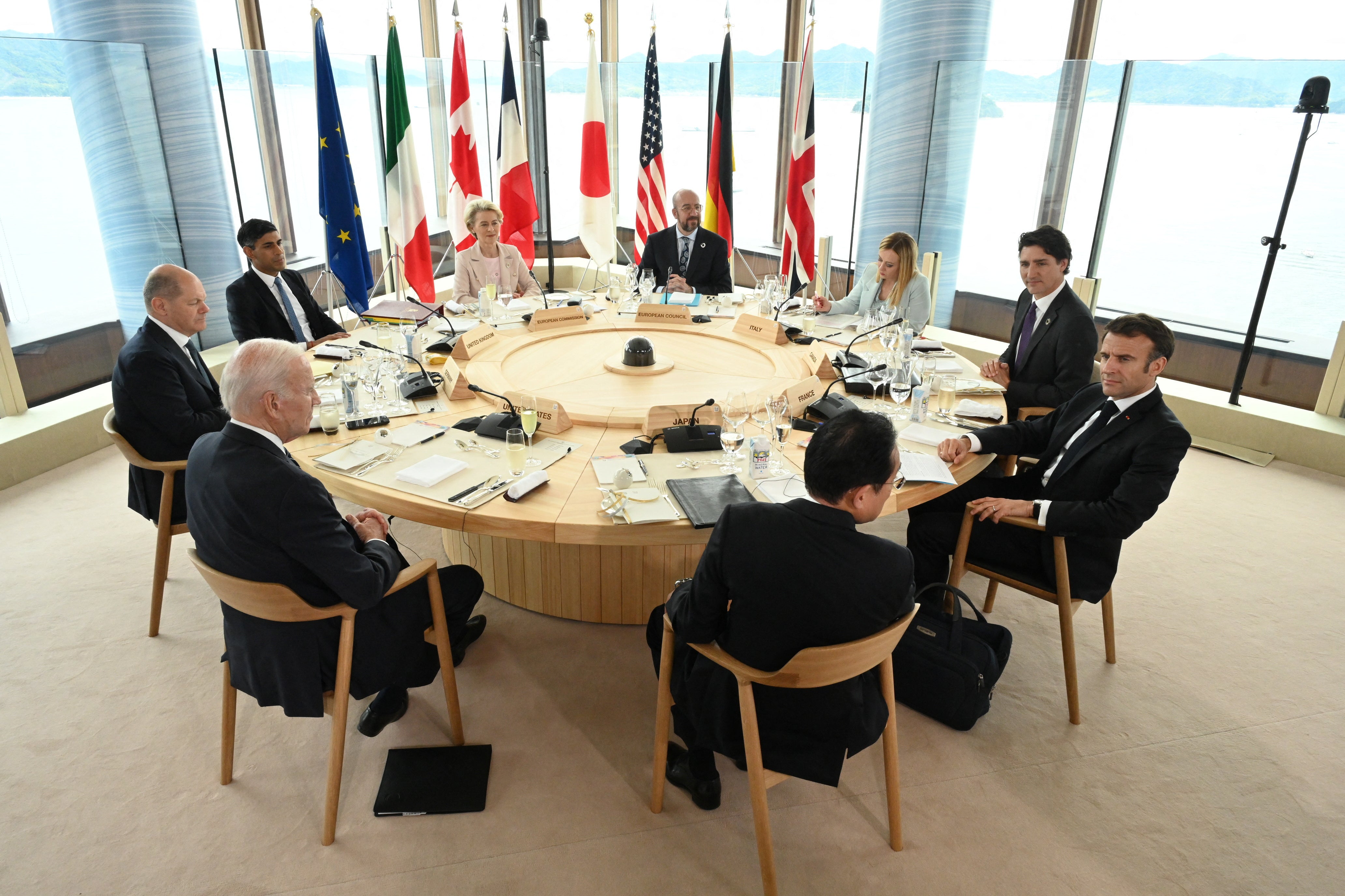 a working lunch meeting at G7 leaders' summit in Hiroshima, western Japan
