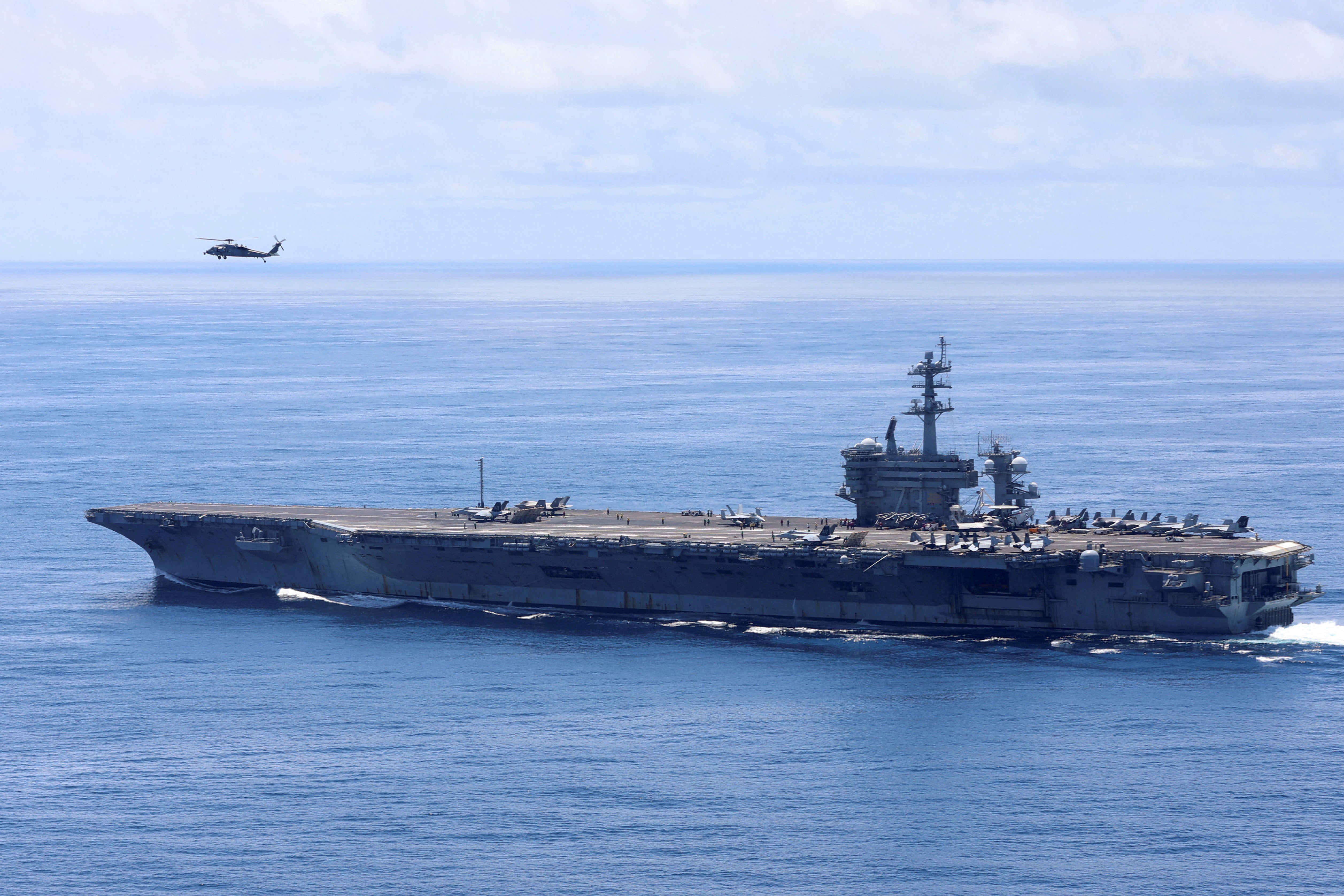 US aircraft carrier joins military drills with SKorea and Japan