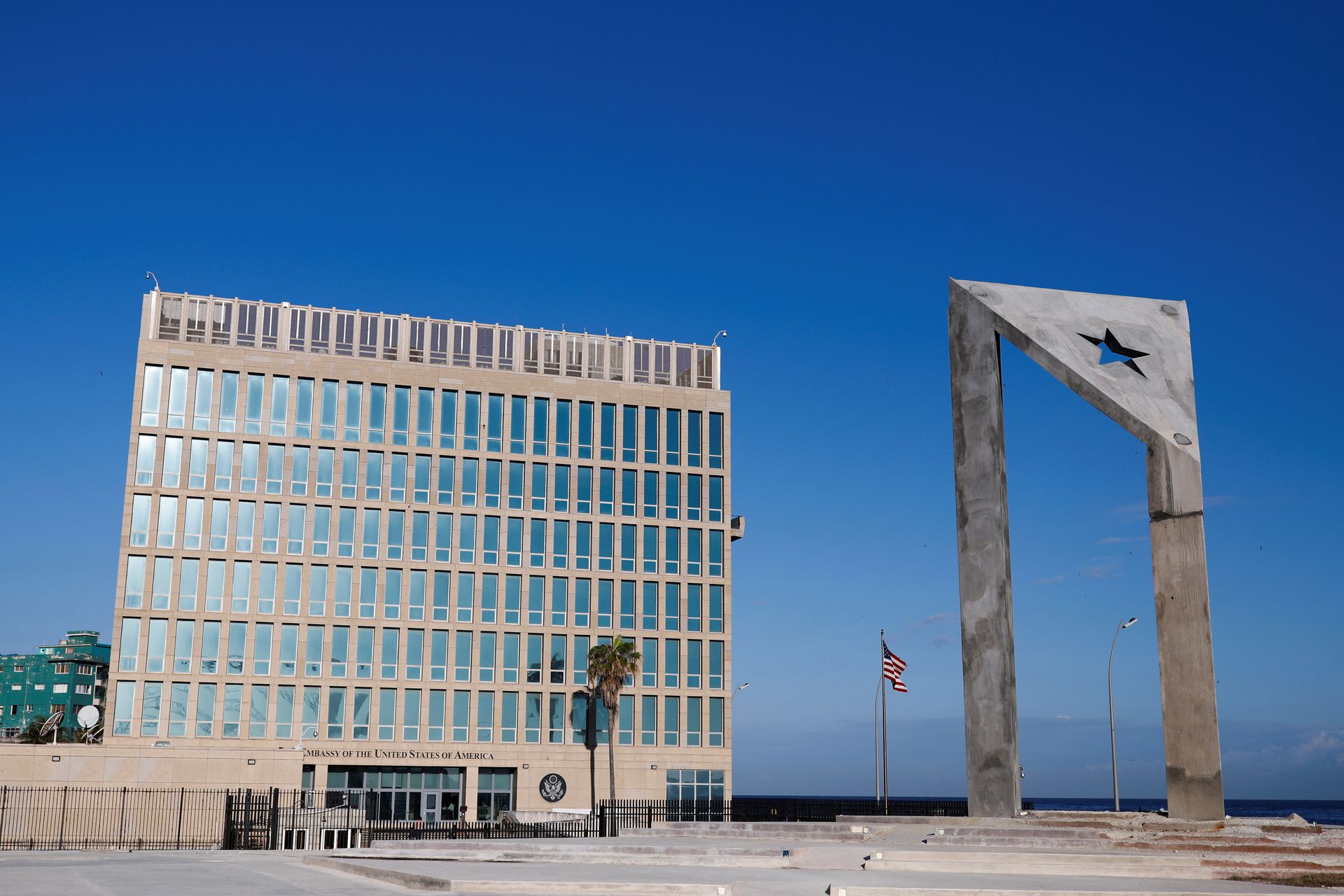 The United States embassy is seen in Havana, Cuba, March 3, 2022