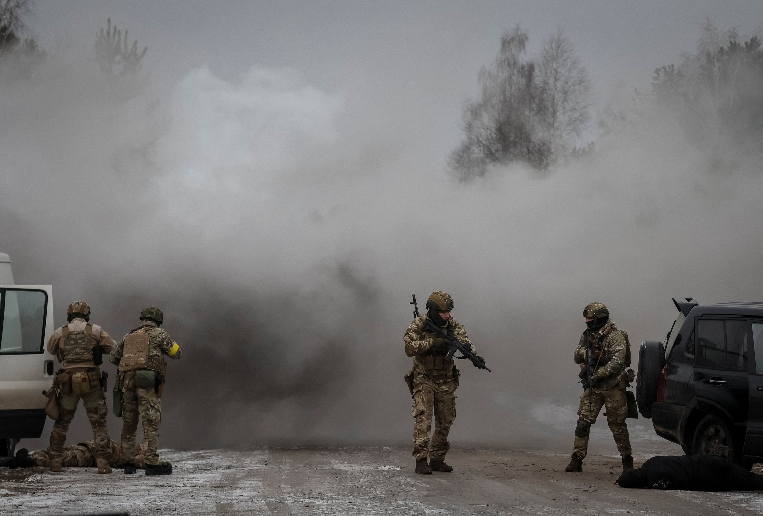 Ukraine stages drills near Belarus amid fears of Russian assault