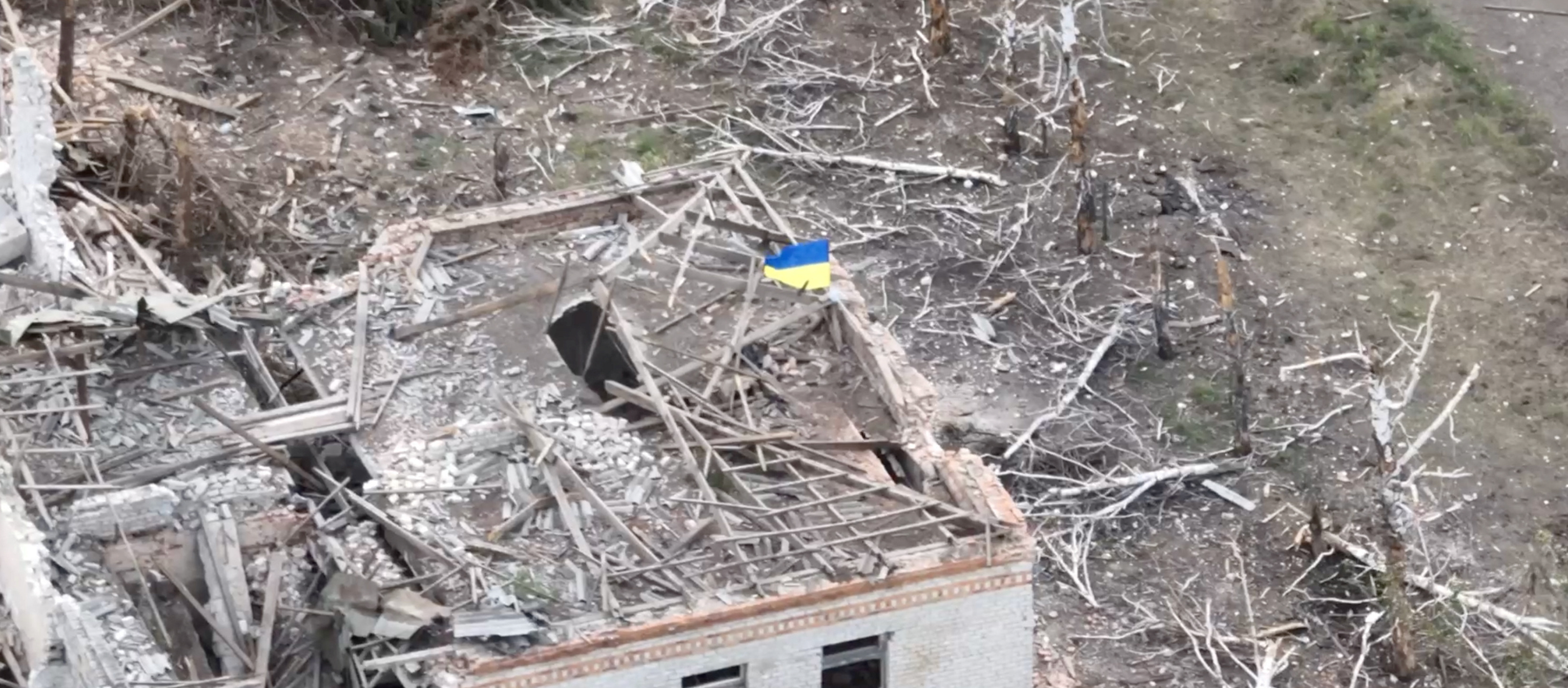 Ukraine forces raise national flag in Robotyne in Zaporizhzhia region