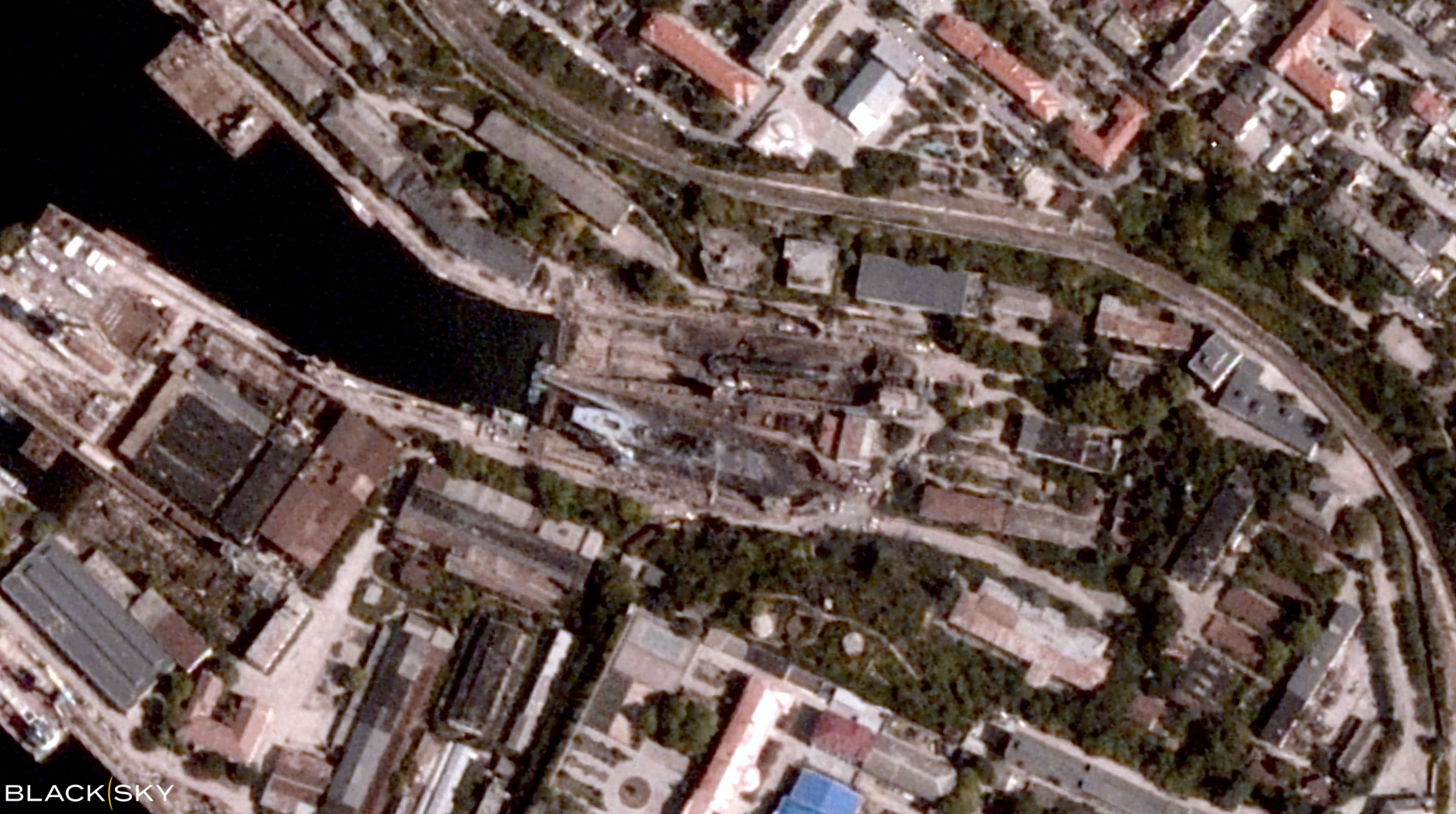 Satellite images show damage to Russian naval vessels struck in Ukraine attack