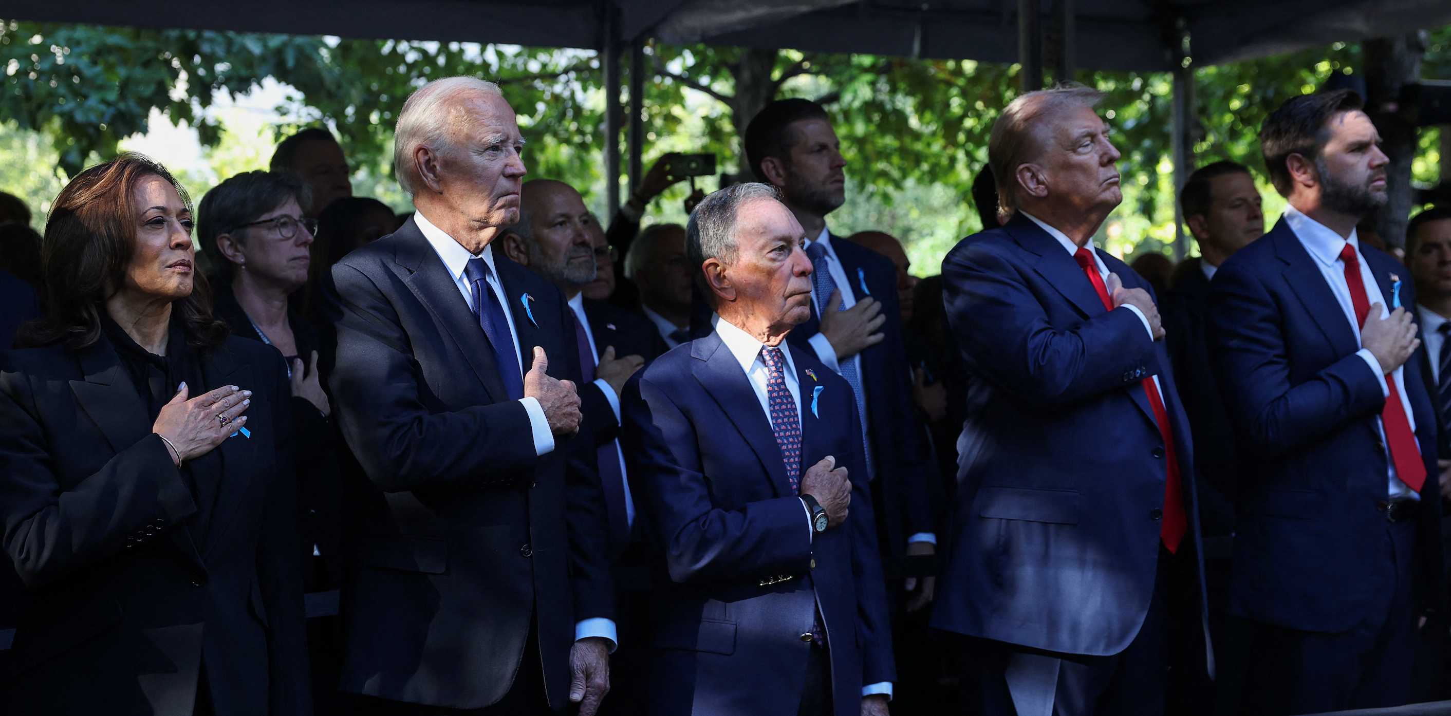 Biden, Harris and Trump visit Sept. 11 sites to honor victims