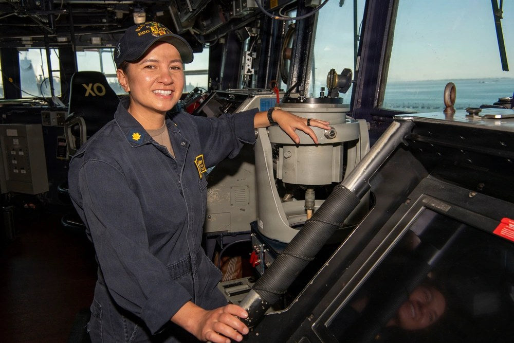 Lt. Cmdr. Carolyn Bystrom, a Surface Warfare Officer, aboard the guided-missile destroyer USS Spruance in San Diego, Sept. 23, 2025. Illustrative file photo. (U.S. Navy photo by Mass Communication Specialist 1st Class Sara L. Eshleman)