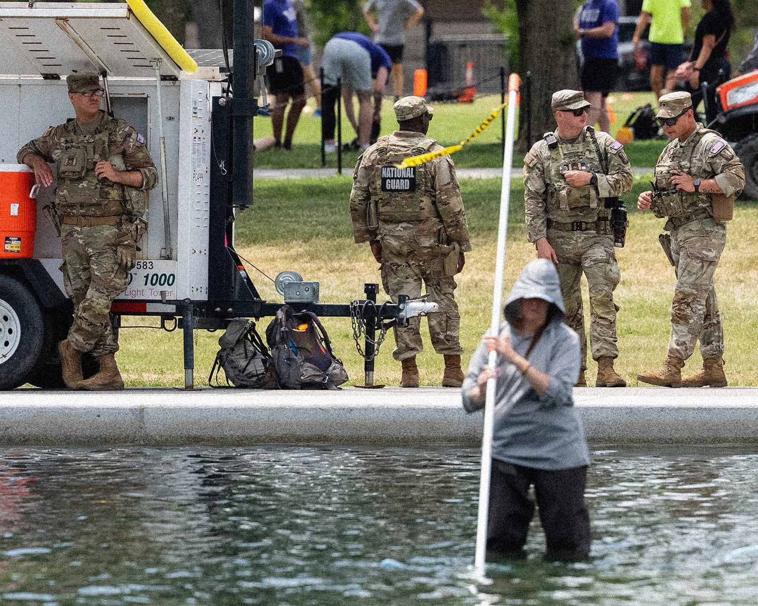 National Guard tasked with patrolling Reflecting Pool as administration blames vandals for algae