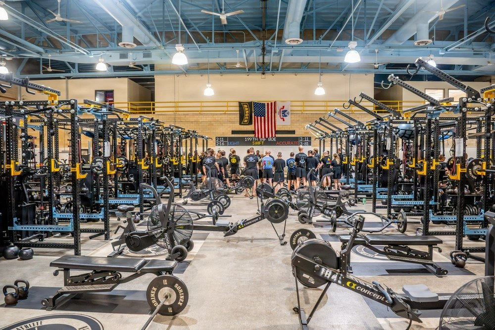Army senior leaders participate in a physical fitness event at the Tactical Athlete Performance Center during the Maneuver Warfighter Conference at Fort Benning, Georgia, Sept. 16, 2026. U.S. Army photo by Patrick A. Albright.