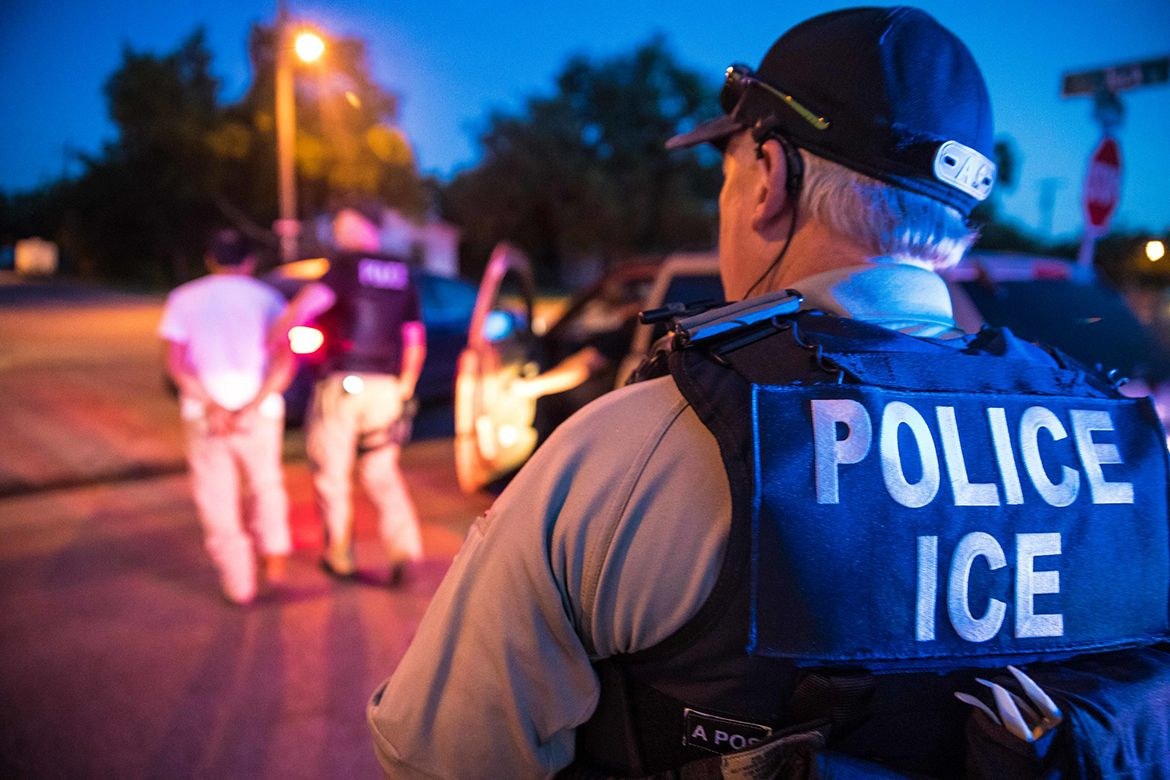 Illustrative file photo. U.S. Immigration and Customs Enforcement officers conduct an enforcement operation. ICE stopped displaying the detention locations of people with final removal orders in its public detainee locator beginning Sept. 15, 2026. The