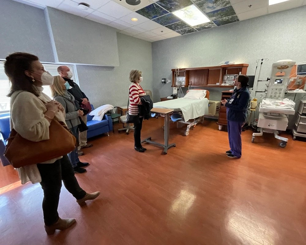 Blanchfield Army Community Hospital Labor and Delivery Unit chief nursing officer Capt. Angela Imhoff gives visitors a tour of the unit at Fort Campbell, Feb. 7, 2022. U.S. Army photo by Maria Christina Yager.