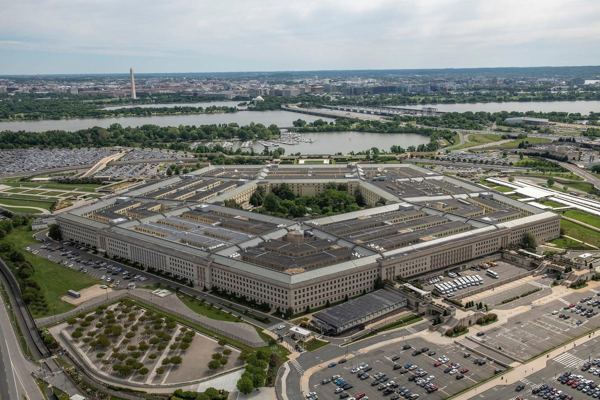 An aerial view of the Pentagon in Arlington, Virginia, on May 11, 2021. A new investigation by The Intercept identified 73 potential domestic-abuse homicide cases involving service members from fiscal years 2019 through 2024, compared with 41 reported by