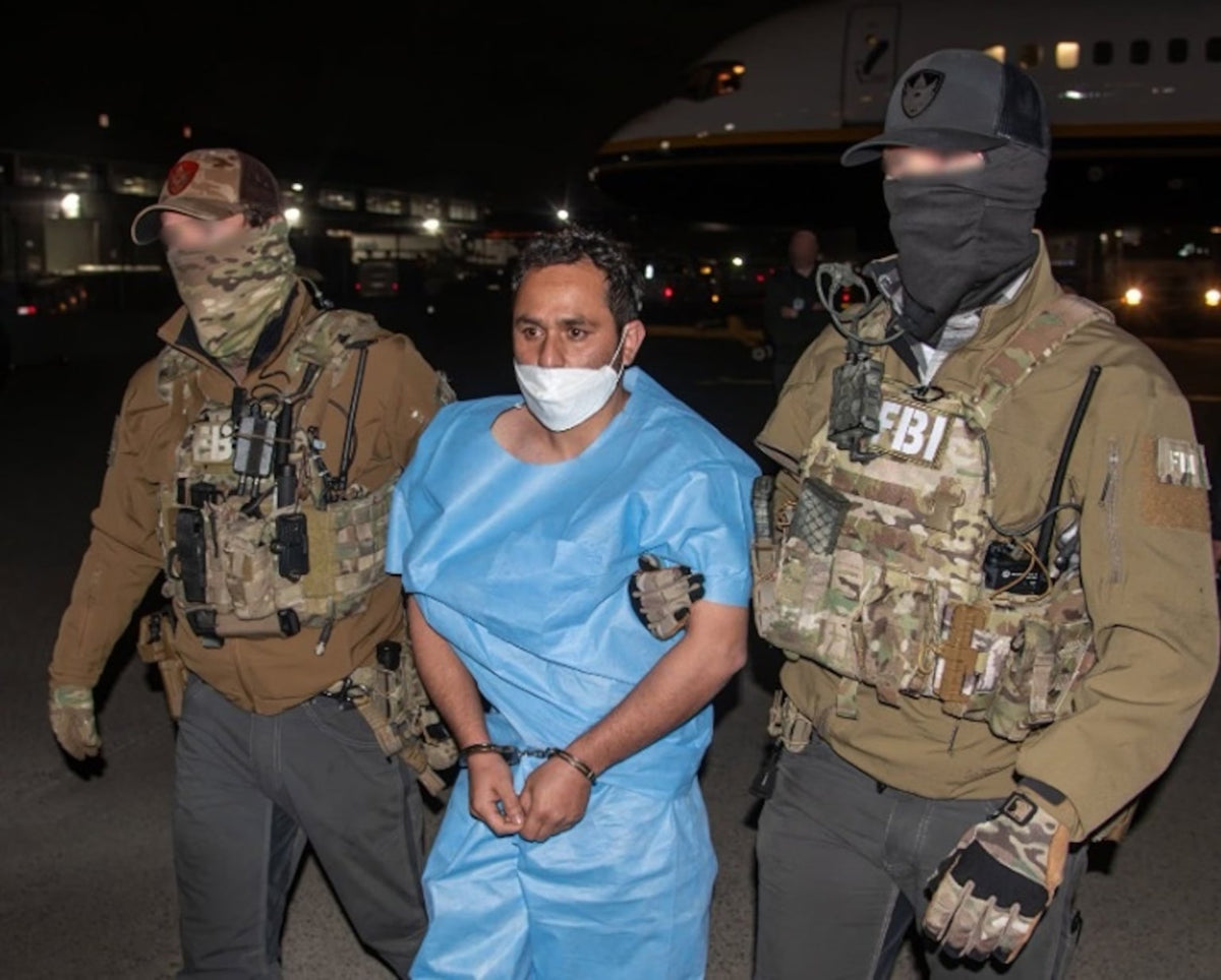 Mohammad Sharifullah during his extradition to the United States on March 4, 2025. Credit: FBI Director Kash Patel/X.