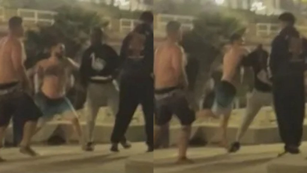 Surveillance imagery from the June 7, 2025 attacks near Oceanside Pier, included in federal court records from the U.S. District Court for the Southern District of California. Federal prosecutors say two U.S. Marines and a third man were assaulted in