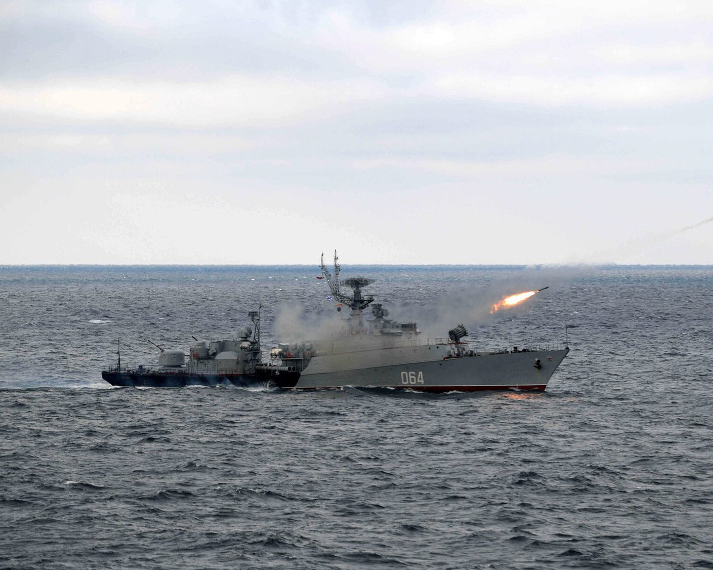 Russian and Chinese navies carry out artillery and anti-submarine drills in Sea of Japan