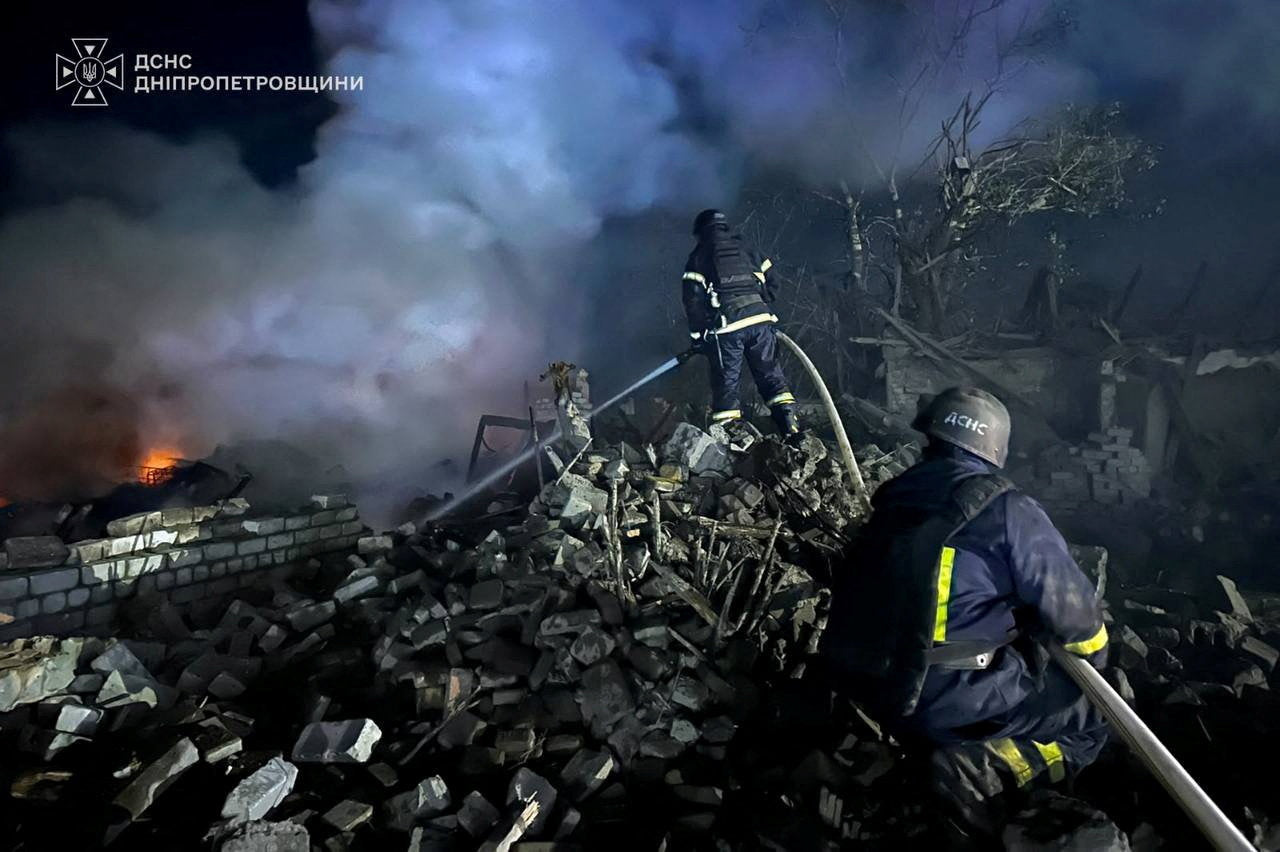 Emergency personnel work following a Russian missile strike, amid Russia's attack on Ukraine, at a location given as Kryvyi Rih, Dnipropetrovsk region, Ukraine, in this handout image released on July 30, 2026. State Emergency Service of Ukraine in